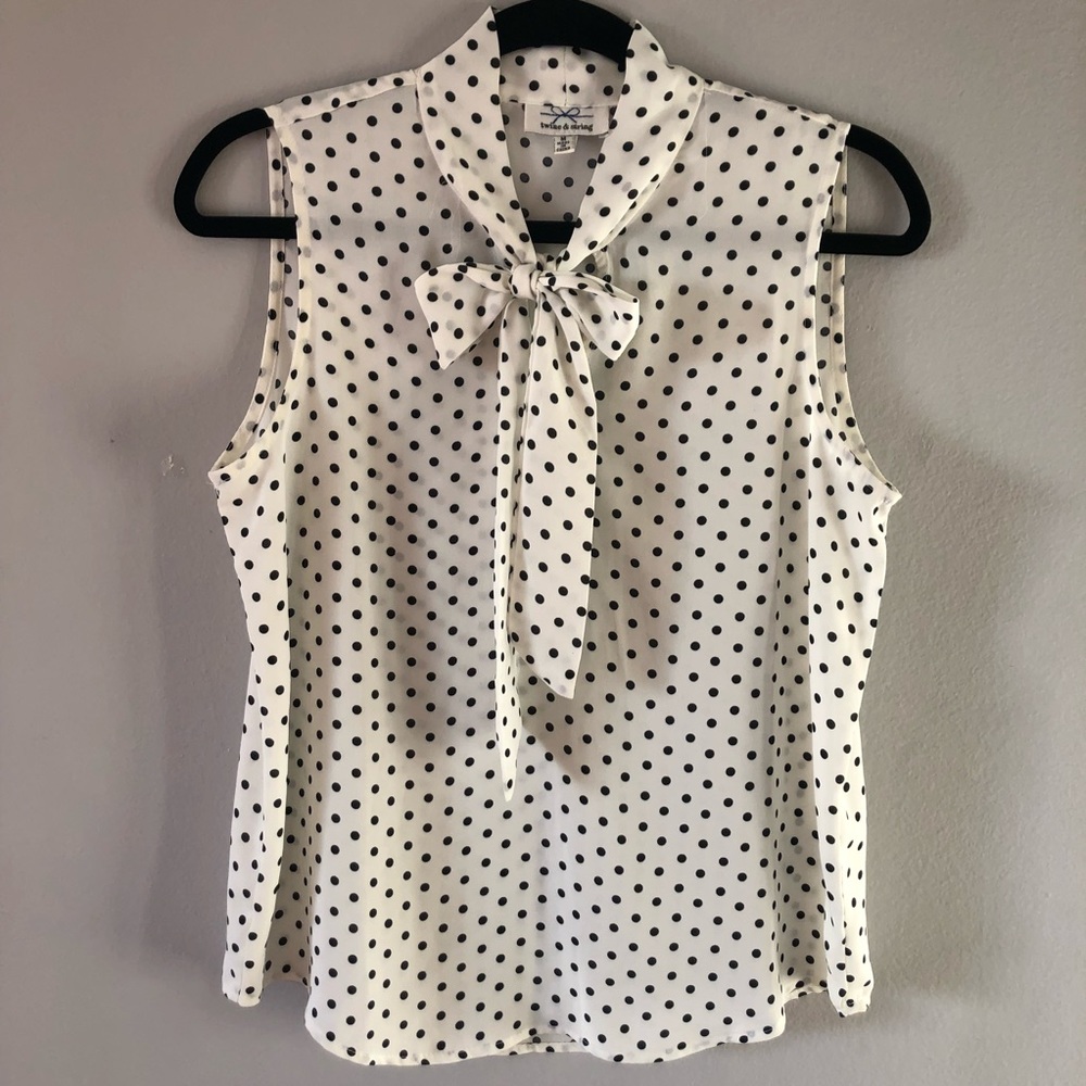 Polka Dot Tie Blouse